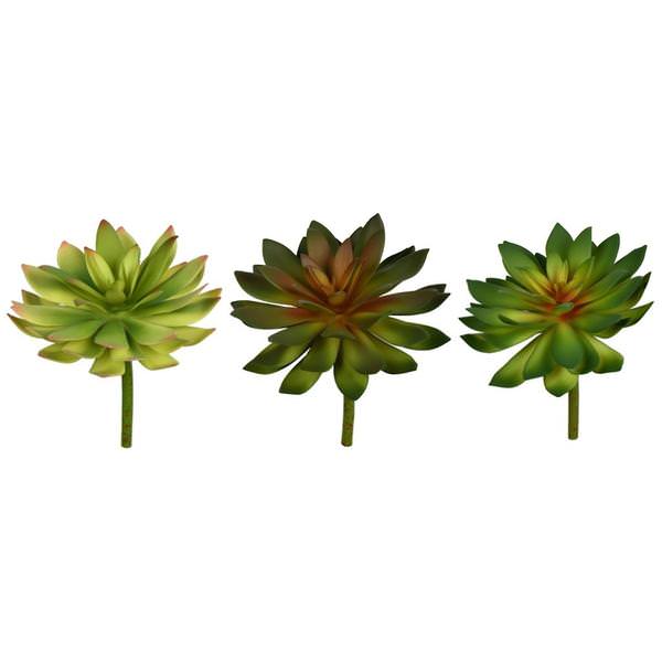 4" Artificial Green Succulent Pick (6 pack)