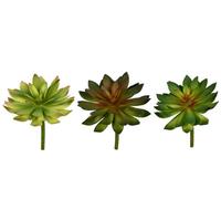 Vickerman 4" Artificial Green Succulent Pick (6 pack)