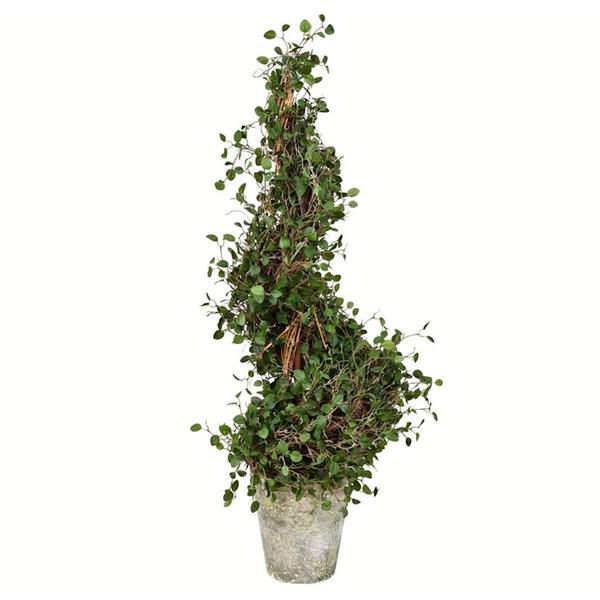 30" Artificial Potted Angel Vine Spiral