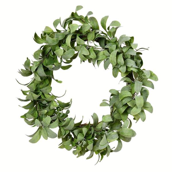 22" Artificial Lamb Ear Wreath