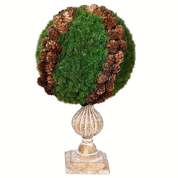15" Artificial Potted Cedar Ball