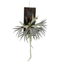 Vickerman 26" Artificial Green Staghorn Fern on Wooden Plaque