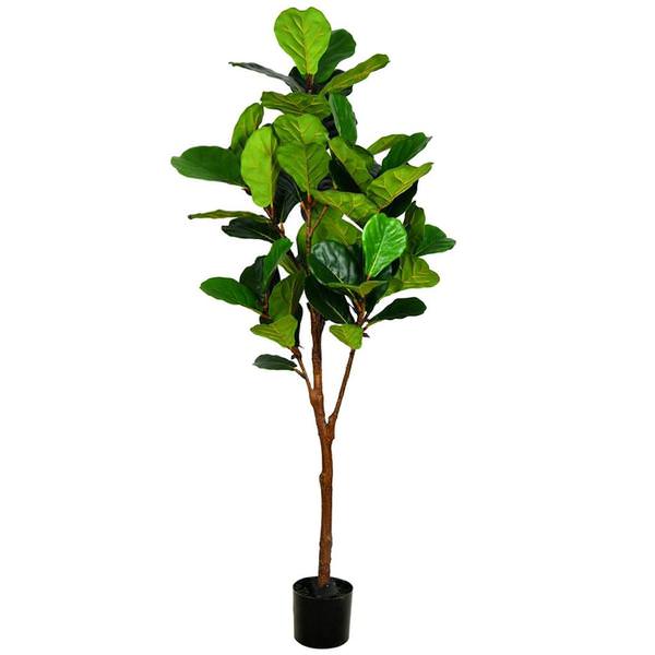 6' Artificial Green Potted Fiddle Tree