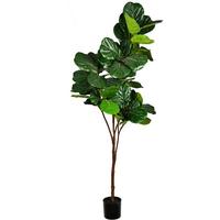 Vickerman 8' Artificial Green Potted Fiddle Tree