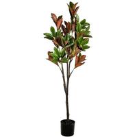Vickerman 6' Artificial Green Potted Magnolia Tree