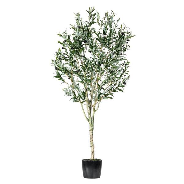 6' Artificial Green Potted Olive Tree