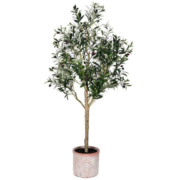 5' Artificial Green Potted Olive Tree