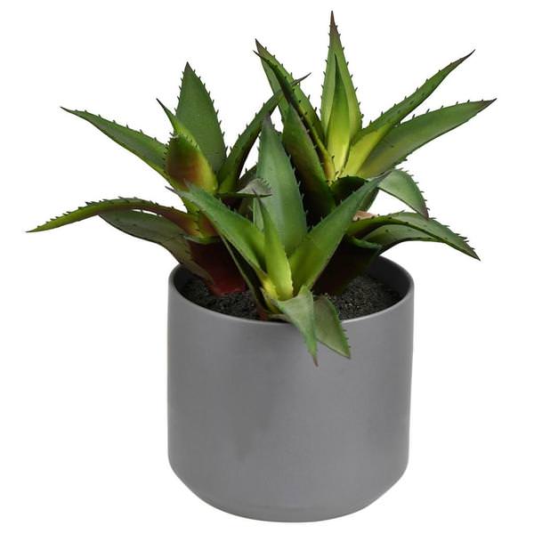 10" Artificial Green Potted Aloe