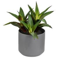 Vickerman 10" Artificial Green Potted Aloe
