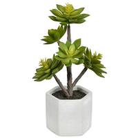 Vickerman 13" Artificial Green Potted Succulent