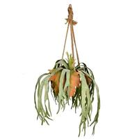 Vickerman 22" Artificial Staghorn Fern in Hanging Ceramic Pot