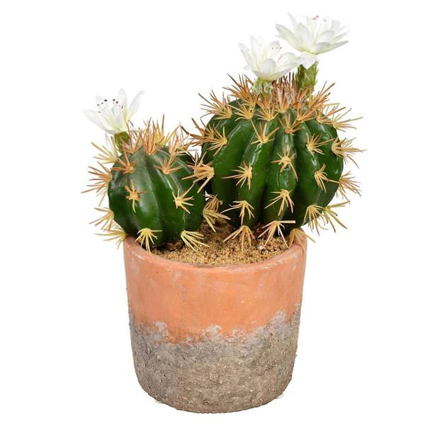 9" Artificial Green Potted Cactus