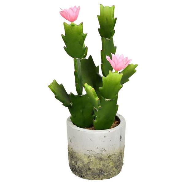 11" Artificial Green Potted Cactus