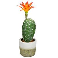 Vickerman 12" Artificial Green Potted Cactus