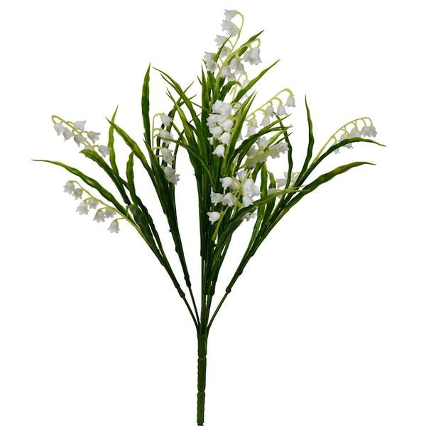 16" Artificial White Lily of the Valley Bush (3 pack)