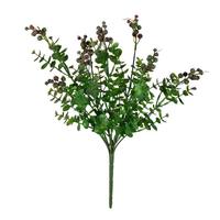 Vickerman 14.5" Artificial Purple Berry Money Leaf Bush (2 pack)