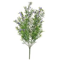 Vickerman 21" Artificial Purple Flowers Green Velvet Bush