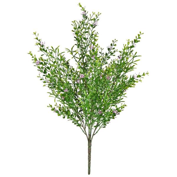 22" Artificial Mini Purple Flowers Boxwood Bush