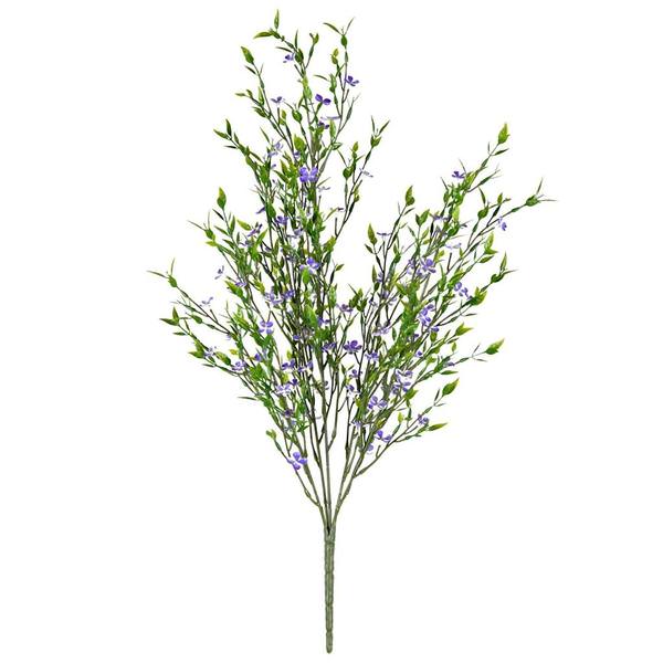 22" Artificial Mini Purple Flowers Green Bush