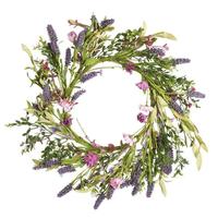 Vickerman 24" Artificial Purple Lilac Wild Flower Wreath