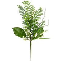 Vickerman 21" Artificial White Mini Flower Green Spray (4 pack)