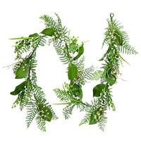 Vickerman 6' Artificial White Mini Flowers Greenery Garland