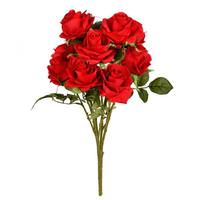 Vickerman 17.5" Artificial Red Rose Bush