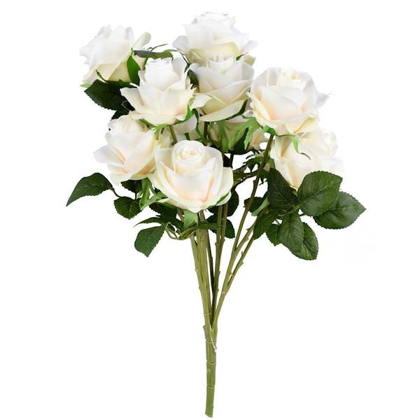 17.5" Artificial White Rose Bush
