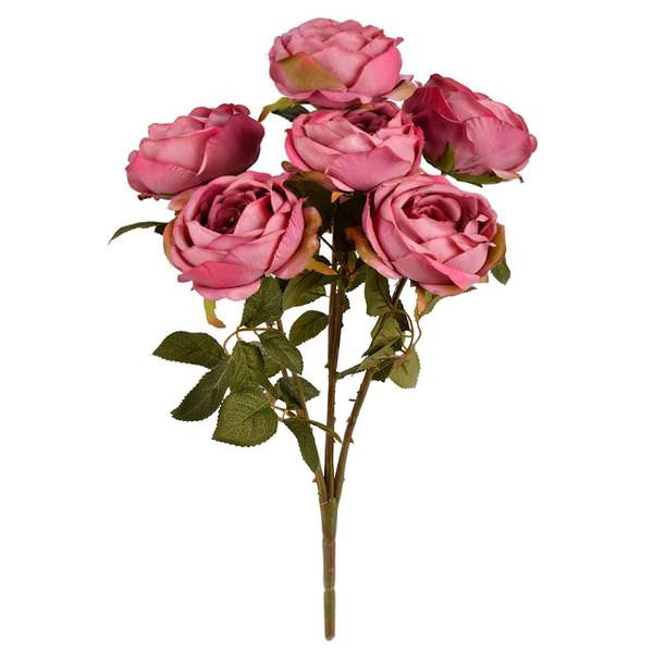 17.5" Artificial Mauve Rose Bush