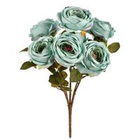 Vickerman 17.5" Artificial Powder Blue Rose Bush