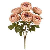 Vickerman 17.5" Artificial Taupe Rose Bush