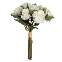 Vickerman 10" Artificial White Rose Bundle (3 pack)