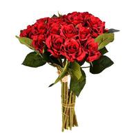 Vickerman 10" Artificial Red Artificial Rose Bouquet (3 pack)