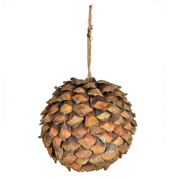 6.5" Chip Pine Cone Ball Ornament