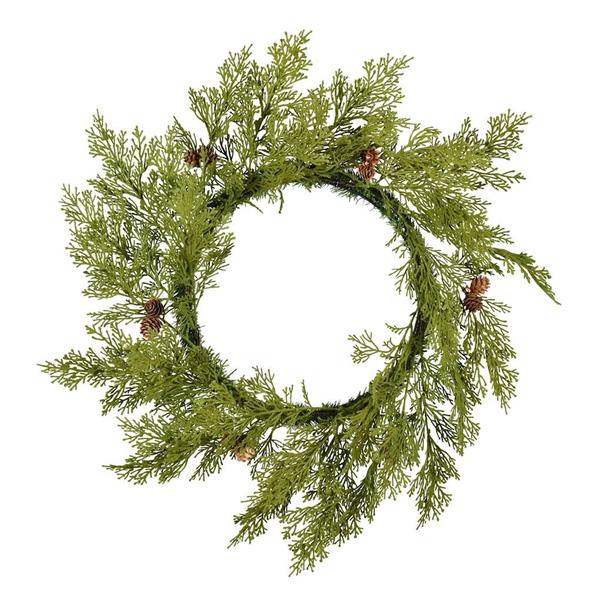 24" Artificial Cedar Pinecone Wreath