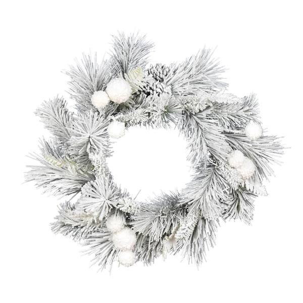24" Artificial Frosted Beacon Pine