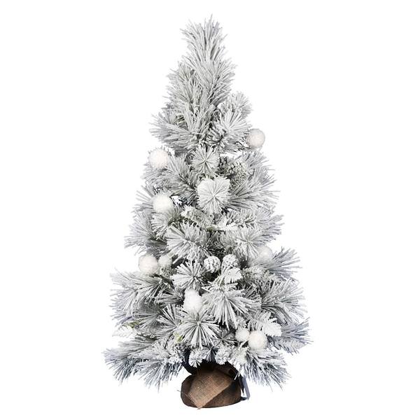 4' Artificial Frosted Beacon Pine Tree
