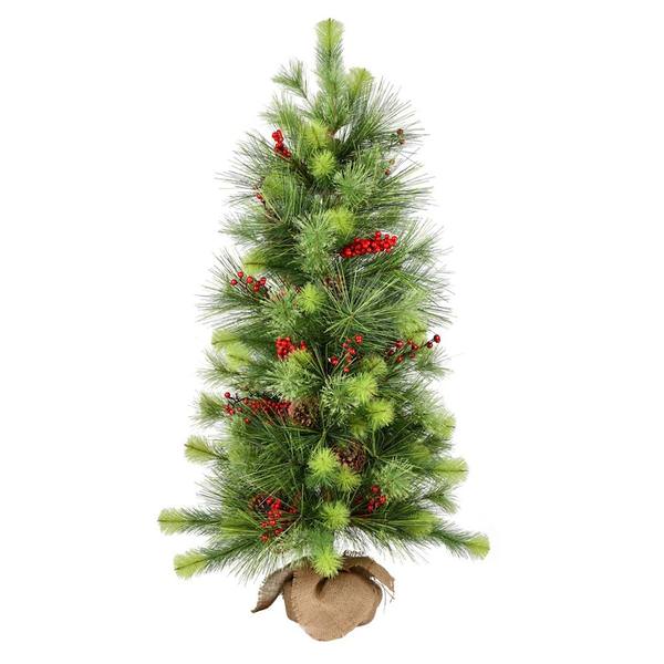 4' Artificial Morris Pine with Pinecones and Berries