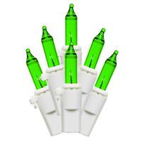 Vickerman 50 Light 37.5' White Wire Lime LED Miniature String with 9" Spacing