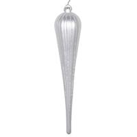 Vickerman 11" Silver Glitter Drop Ornament (3 pack)