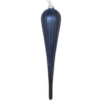 Vickerman 11" Midnight Blue Glitter Drop Ornament (3 pack)