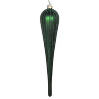 Vickerman 11" Emerald Glitter Drop Ornament (3 pack)