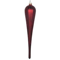 Vickerman 11" Burgundy Glitter Drop Ornament (3 pack)