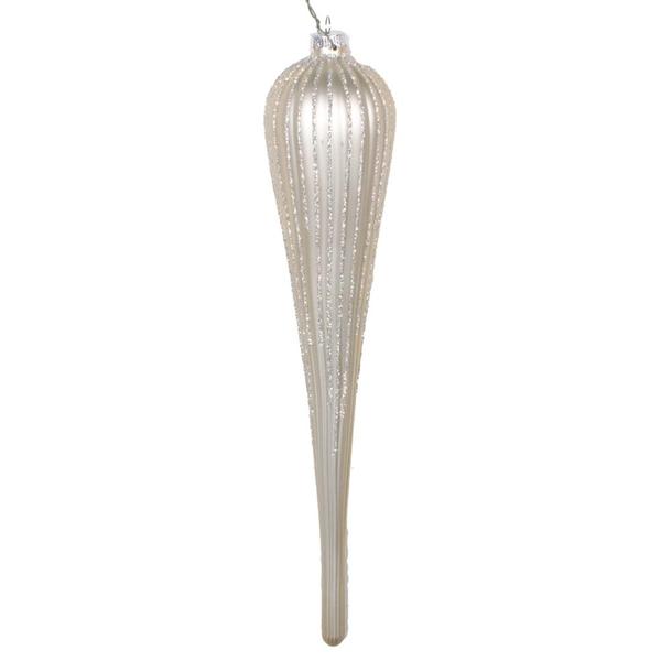 11" Champagne Glitter Drop Ornament (3 pack)