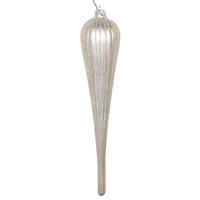 Vickerman 11" Champagne Glitter Drop Ornament (3 pack)