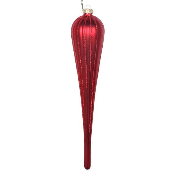 15.75" Red Glitter Drop Ornament (2 pack)