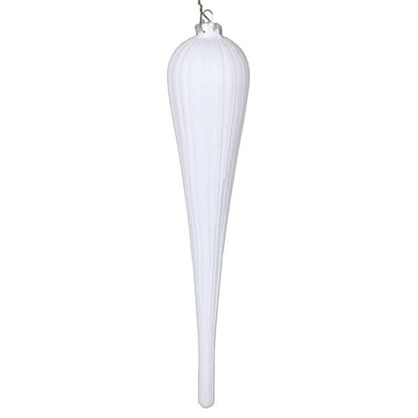 11" White Glitter Drop Ornament (3 pack)