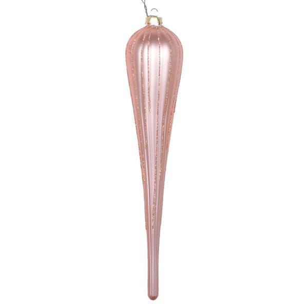 15.75" Rose Gold Glitter Drop Ornament (2 pack)