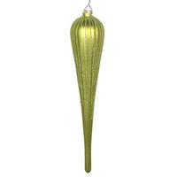 Vickerman 11" Lime Glitter Drop Ornament (3 pack)