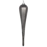 Vickerman 15.75" Pewter Glitter Drop Ornament (2 pack)
